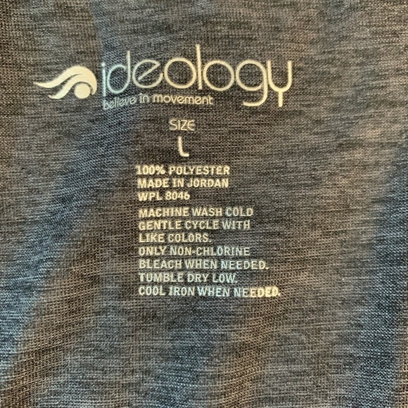 Ideology Athletic Workout Top Women Size Large Charcoal - Picture 5 of 6